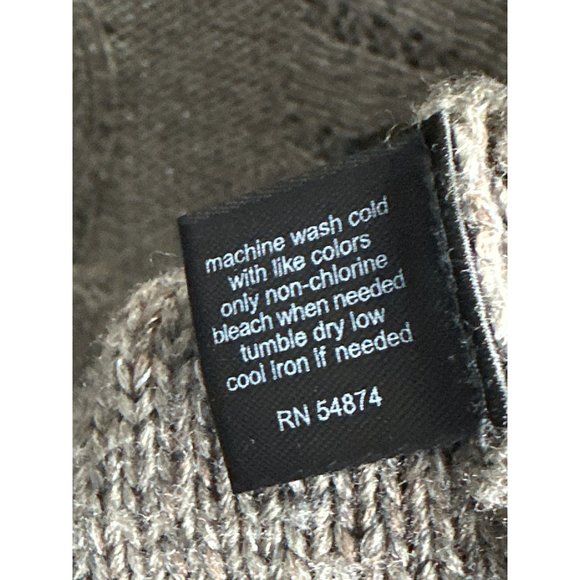 The Limited size M taupe brown cable knit shawl collar metallic thread cardigan - Picture 5 of 7